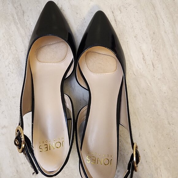 Jones New York Candree Pointed Toe Dress Slin Black Patent 8M -B036 - Picture 3 of 11